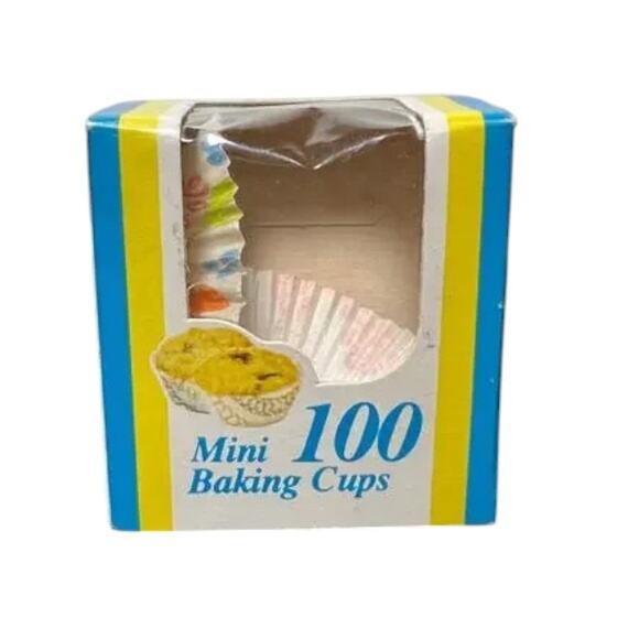 Vintage Mini Baking Cups 100 Pack Retro Floral Decor Props Display - Picture 1 of 13